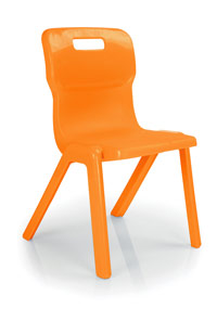 Titan One-Piece Polypropylene Chair (Orange - Size 5) - Seat height 430mm