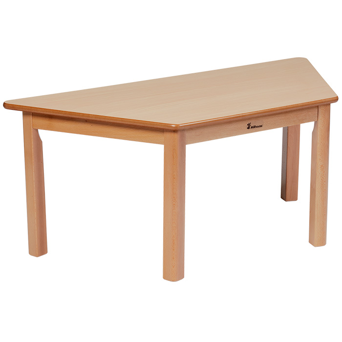 Trapezoid Melamine Top Wooden Table - 1120 x 560mm