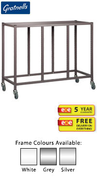 Gratnells Science Range - Bench Height Empty Treble Column Trolley - 860mm (holds 18 shallow trays or equivalent)