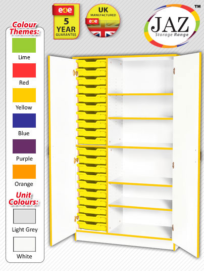 Jaz Storage Range - Triple Width Tall Cupboard With Trays