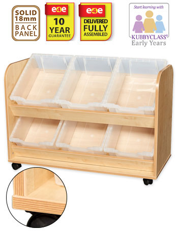 KubbyClass 2 Tier Easy Access Tray Trolley