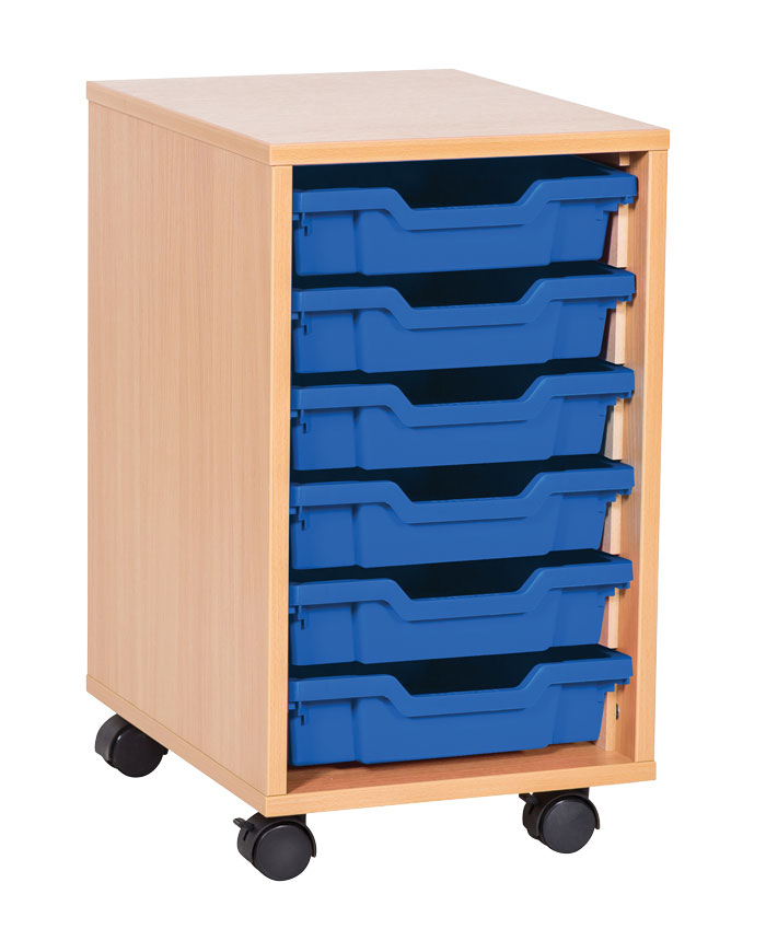 Sturdy Storage Single Column Unit - 6 Shallow Trays