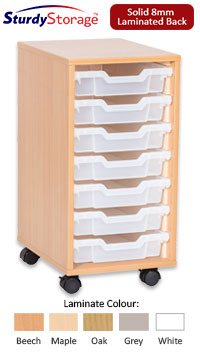 Sturdy Storage Single Column Unit - 7 Shallow Trays