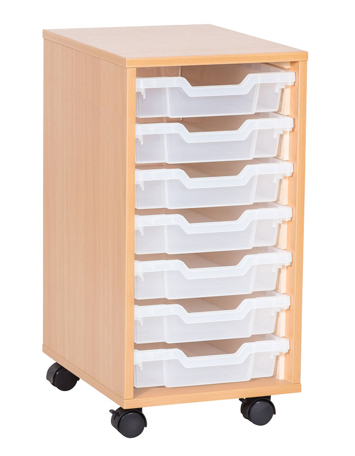 Sturdy Storage Single Column Unit - 7 Shallow Trays