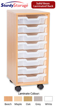 Sturdy Storage Single Column Unit - 8 Shallow Trays