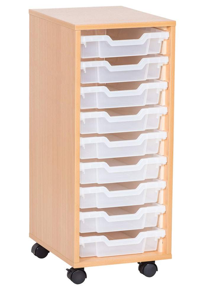 Sturdy Storage Single Column Unit - 9 Shallow Trays