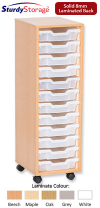 Sturdy Storage Single Column Unit - 12 Shallow Trays