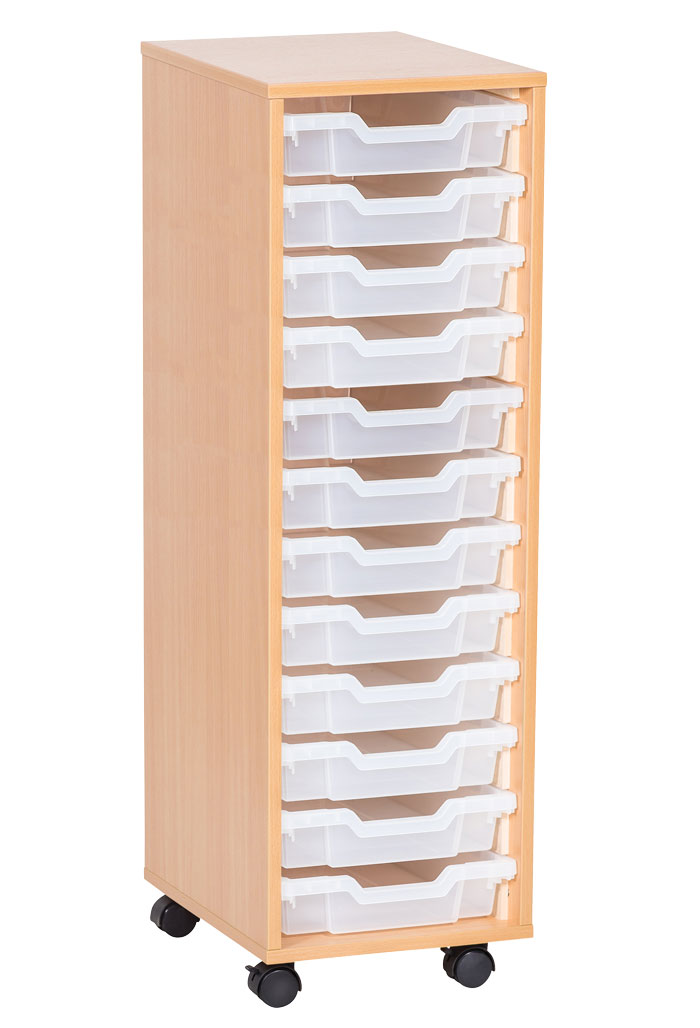 Sturdy Storage Single Column Unit - 12 Shallow Trays