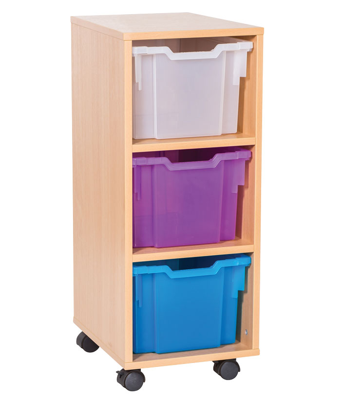 Sturdy Storage Cubbyhole Storage with Extra-Deep Trays - 3 Tray Single Unit