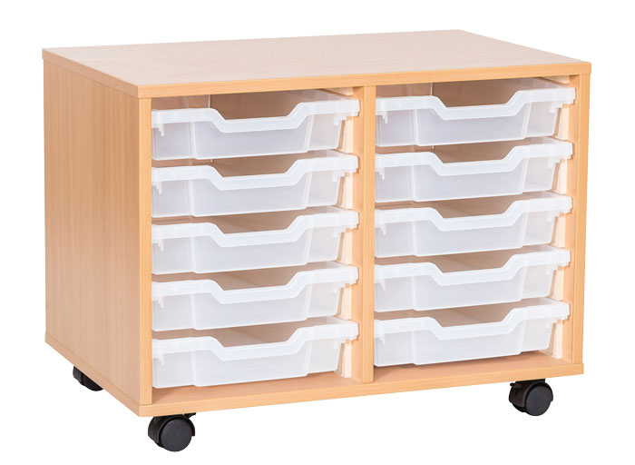 Sturdy Storage Double Column Unit -  10 Shallow Trays