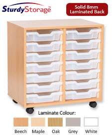 Sturdy Storage Double Column Unit -  14 Shallow Trays