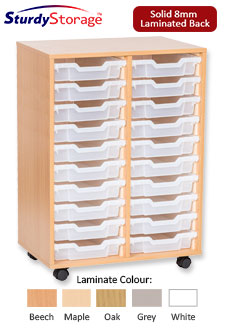 Sturdy Storage Double Column Unit -  20 Shallow Trays