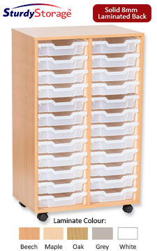 Sturdy Storage Double Column Unit -  24 Shallow Trays