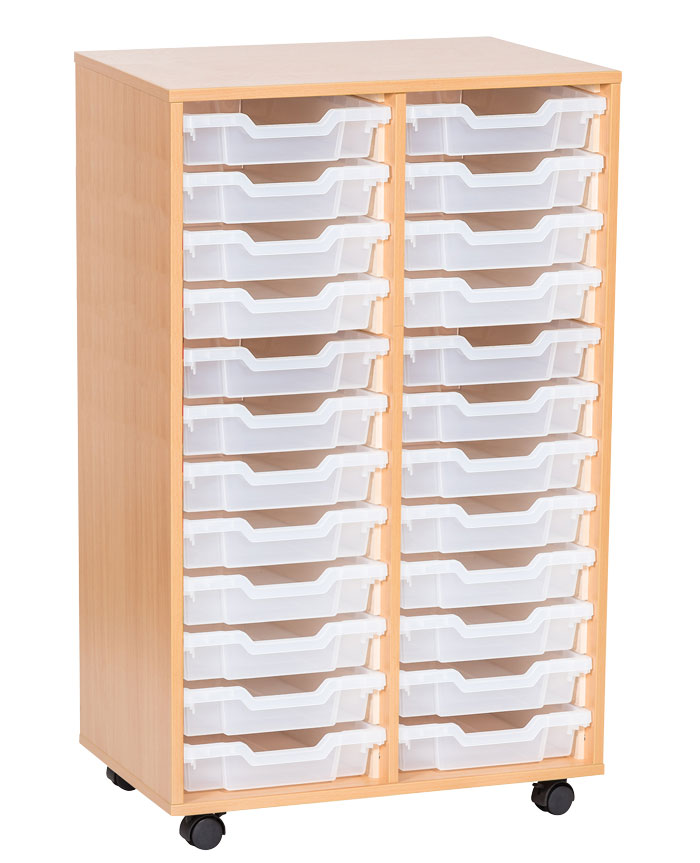 Sturdy Storage Double Column Unit -  24 Shallow Trays