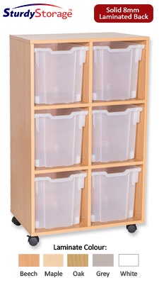 Sturdy Storage Cubbyhole Storage with Jumbo Trays - 6 Tray Double Unit