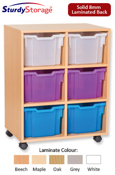 Sturdy Storage Cubbyhole Storage with Extra-Deep Trays - 6 Tray Double Unit