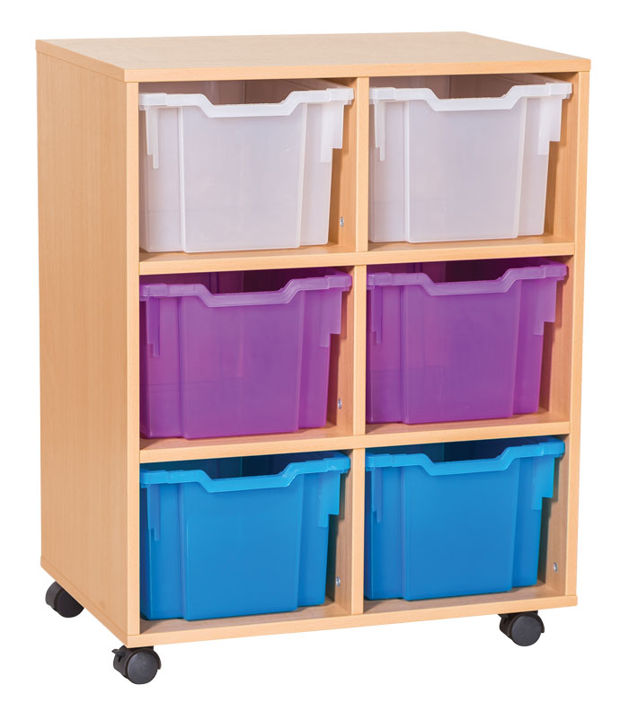 Sturdy Storage Cubbyhole Storage with Extra-Deep Trays - 6 Tray Double Unit