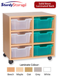 Sturdy Storage - Ready Assembled Cubbyhole Storage with 6 deep Trays (Mobile)