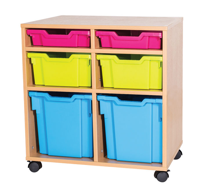 Sturdy Storage Cubbyhole Unit with 6 Variety Trays (Height 697mm)