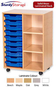 Sturdy Storage Double Column Unit -  10 Trays & 3 Storage Compartments
