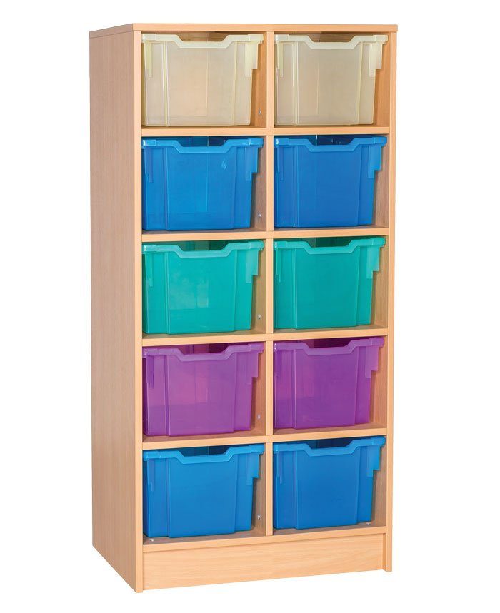 Sturdy Storage Cubbyhole Storage with Extra-Deep Trays - 10 Tray Triple Unit (Static Unit)