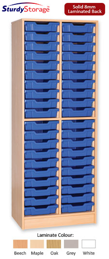 Sturdy Storage Double Column Unit - 40 Shallow Trays (Static Only)