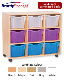 Sturdy Storage Cubbyhole Storage with Extra-Deep Trays - 9 Tray Triple Unit