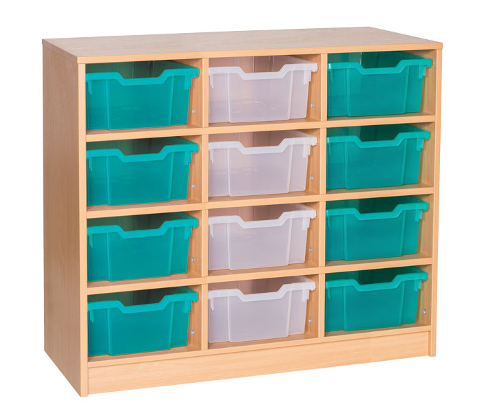 Sturdy Storage - Ready Assembled Cubbyhole Storage with 12 deep Trays (Static)