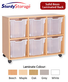 Sturdy Storage Cubbyhole Storage with Jumbo Trays - 6 Tray Triple Unit