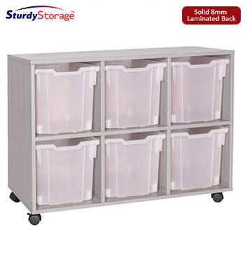 Sturdy Storage - Ready Assembled Grey Cubbyhole Storage With 6 Jumbo Trays