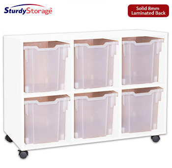 Sturdy Storage - Ready Assembled White Cubbyhole Storage With 6 Jumbo Trays