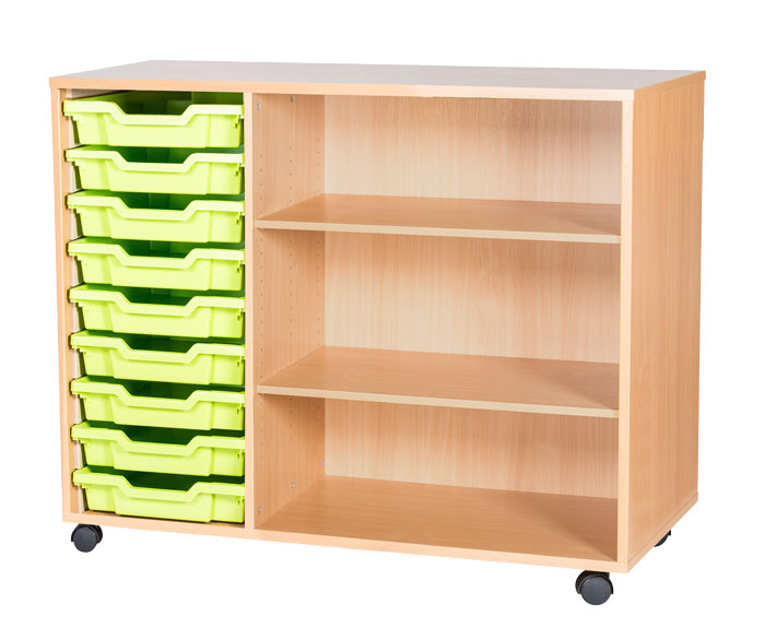 Sturdy Storage Triple Column Unit -  9 Trays & 3 Storage Compartments