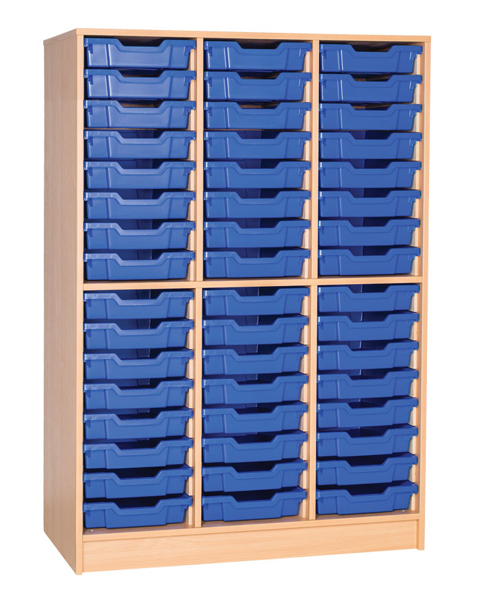 Sturdy Storage Triple Column Unit -  48 Shallow Trays (Static)