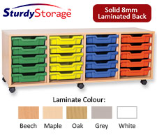 Sturdy Storage Quad Column Unit -  20 Shallow Trays