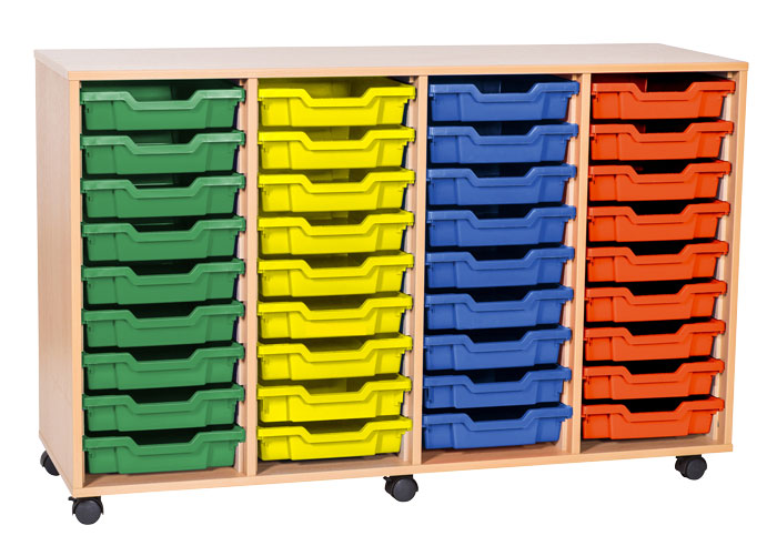 Sturdy Storage Quad Column Unit - 36 Shallow Trays Sturdy Storage Quad Column Unit - 36 Shallow Trays