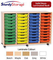 Sturdy Storage Quad Column Unit -  40 Shallow Trays