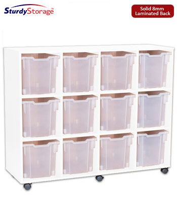 Sturdy Storage - Ready Assembled White Cubbyhole Storage With 12 Jumbo Trays