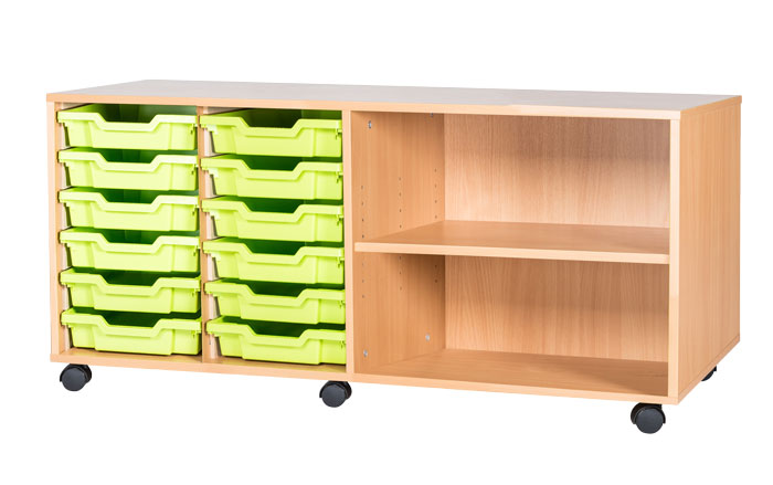 Sturdy Storage Quad Column Unit - 12 Trays & 2 Storage Compartments Sturdy Storage Quad Column Unit - 12 Trays & 2 Storage Compartments
