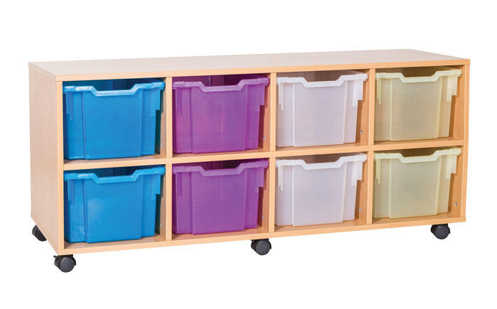 Sturdy Storage Cubbyhole Storage with Extra-Deep Trays - 8 Tray Quad Unit