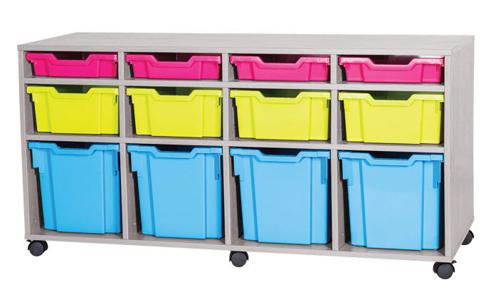 Sturdy Storage - Ready Assembled Grey Cubbyhole Storage With 12 Variety Trays