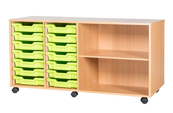 Sturdy Storage Quad Column Unit - 14 Trays & 2 Storage Compartments Sturdy Storage Quad Column Unit - 14 Trays & 2 Storage Compartments