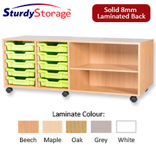 Sturdy Storage Quad Column Unit -  10 Trays & 2 Storage Compartments