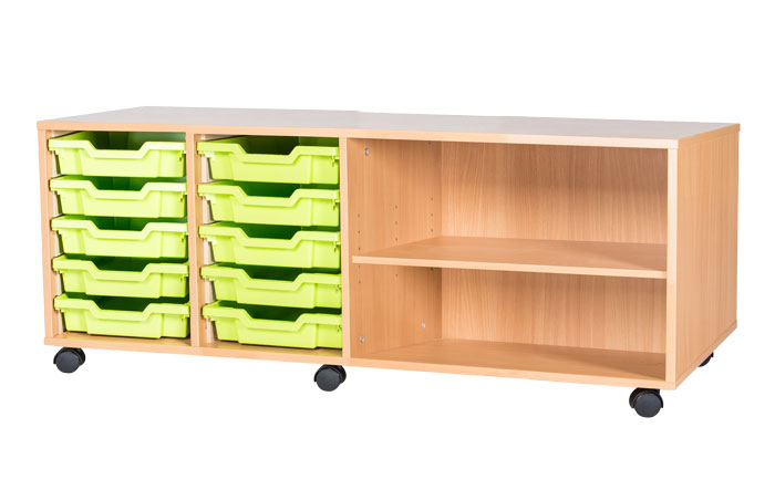 Sturdy Storage Quad Column Unit - 10 Trays & 2 Storage Compartments Sturdy Storage Quad Column Unit - 10 Trays & 2 Storage Compartments
