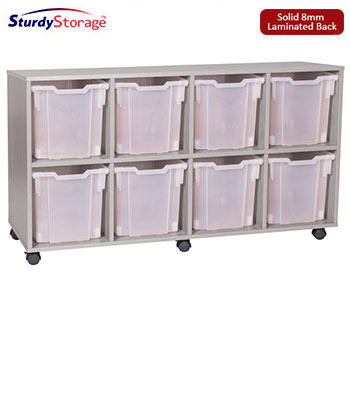 Sturdy Storage - Ready Assembled Grey Cubbyhole Storage With 8 Jumbo Trays