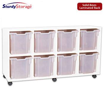 Sturdy Storage - Ready Assembled White Cubbyhole Storage With 8 Jumbo Trays