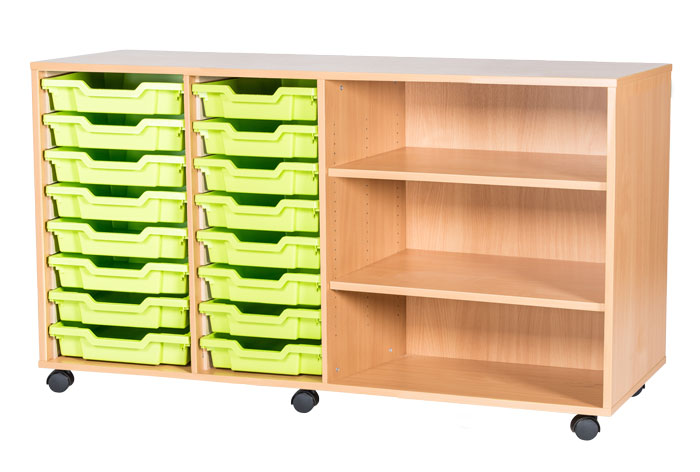 Sturdy Storage Quad Column Unit - 16 Trays & 3 Storage Compartments Sturdy Storage Quad Column Unit - 16 Trays & 3 Storage Compartments
