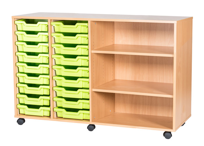 Sturdy Storage Quad Column Unit - 18 Trays & 3 Storage Compartments Sturdy Storage Quad Column Unit - 18 Trays & 3 Storage Compartments
