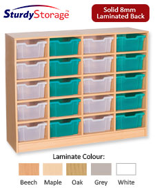 Sturdy Storage - Ready Assembled Cubbyhole Storage with 20 deep Trays (Static)