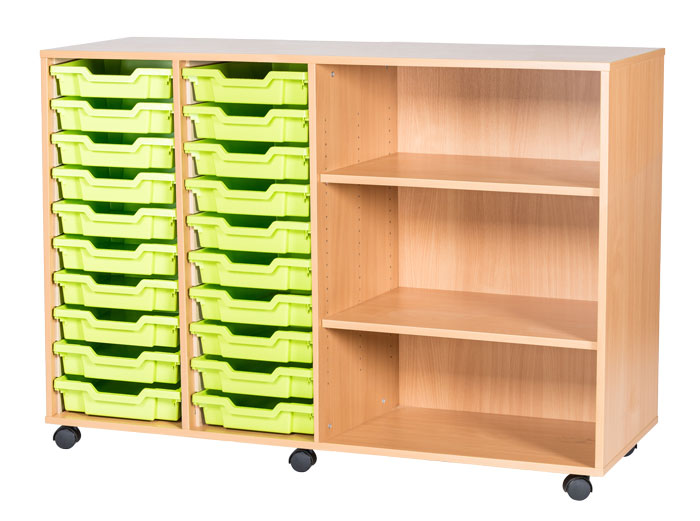 Sturdy Storage Quad Column Unit - 20 Trays & 3 Storage Compartments Sturdy Storage Quad Column Unit - 20 Trays & 3 Storage Compartments