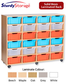 Sturdy Storage - Ready Assembled Cubbyhole Storage with 24 deep Trays (Mobile)